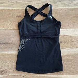 ADIDAS ClimaLite Cross Strap Athletic Tank with Shelf Bra